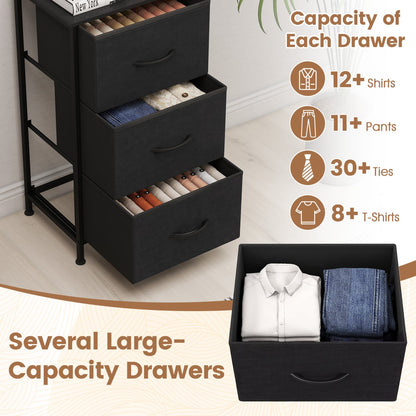 Fabric Drawer Nightstand, Dark Black, Black Dressers & Chests at Gallery Canada