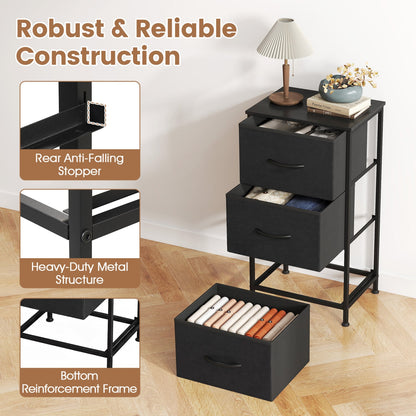 Fabric Drawer Nightstand, Dark Black, Black Dressers & Chests at Gallery Canada