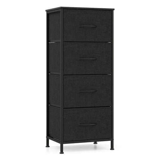 4 Drawer Dresser Nightstand, Metal Frame, Black Dressers & Chests Black at Gallery Canada