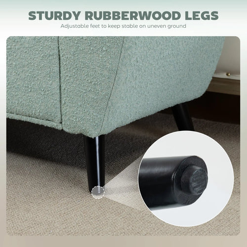 Upholstered Storage Bench with Arms, Modern Ottoman, Green