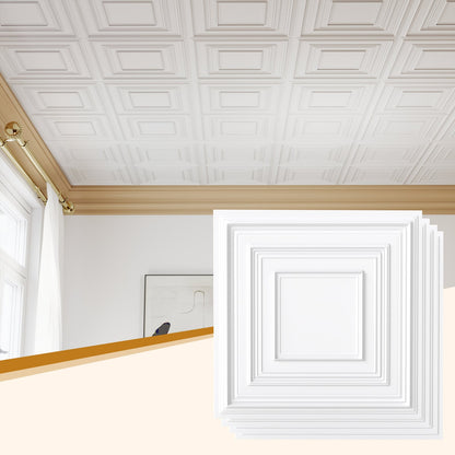 Drop Ceiling Tiles 24" x 24", PVC Panels 3D Patterns 12-Pack, White Decorative Accessories at Gallery Canada