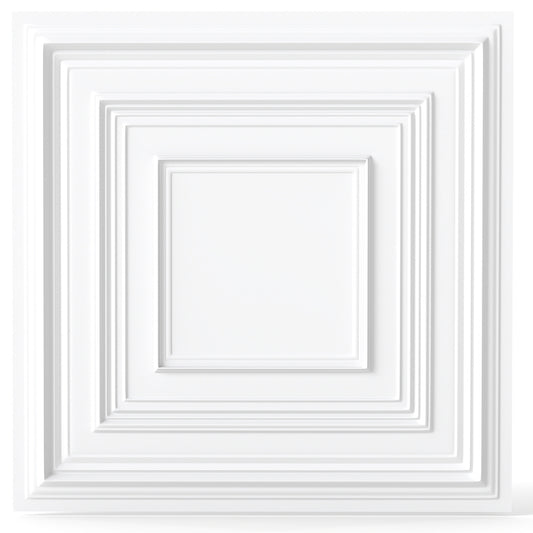 Drop Ceiling Tiles 24" x 24", PVC Panels 3D Patterns 12-Pack, White Decorative Accessories White at Gallery Canada