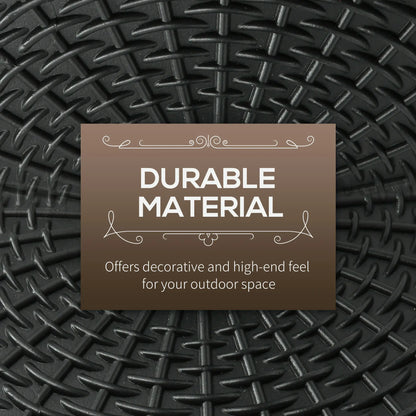 25 lbs Umbrella Base, 17.5" Round, Rattan Design, Black Umbrella Bases at Gallery Canada