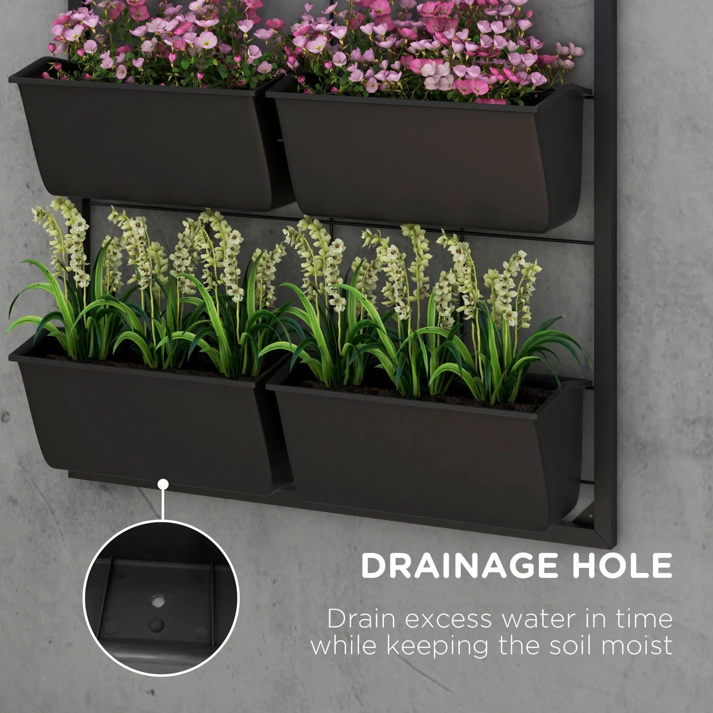 3-Tier Wall Planter With 6 Pots, Indoor Outdoor Hanging Plant Holder Plant Stands at Gallery Canada