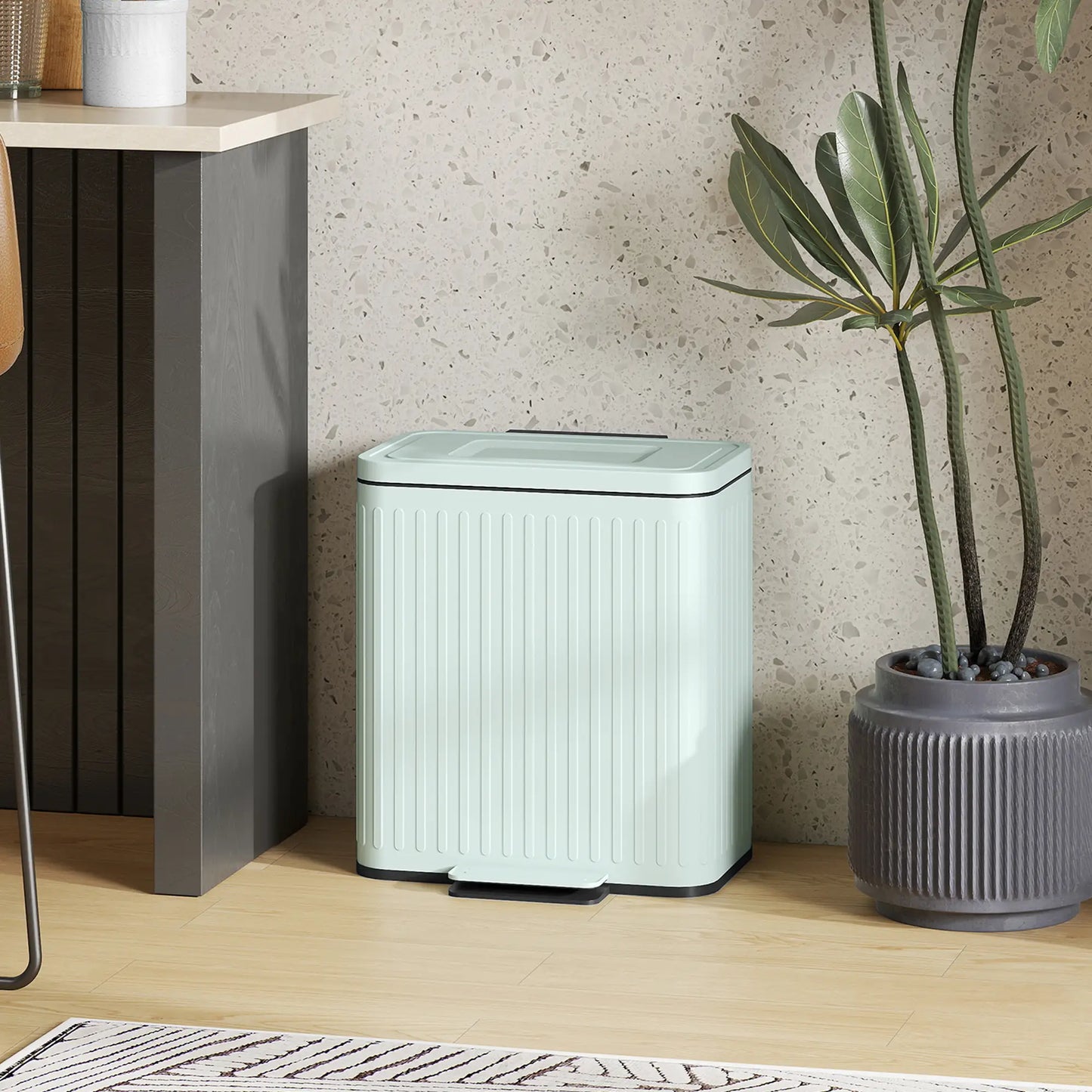 2 x 5.3 Gallon Trash Can, Soft Close Lid, Removable Inner Buckets