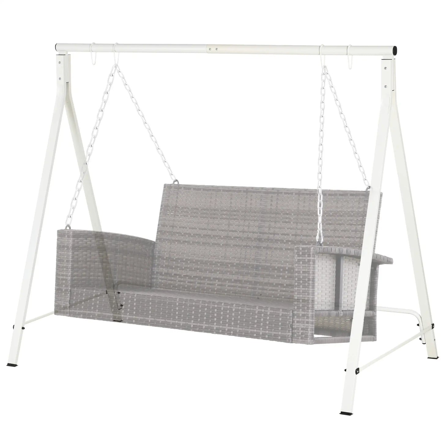 Metal Swing Stand, Hanging Chair Frame, 528 LBS, Backyard, Patio, Lawn, White Hammock Stands White at Gallery Canada