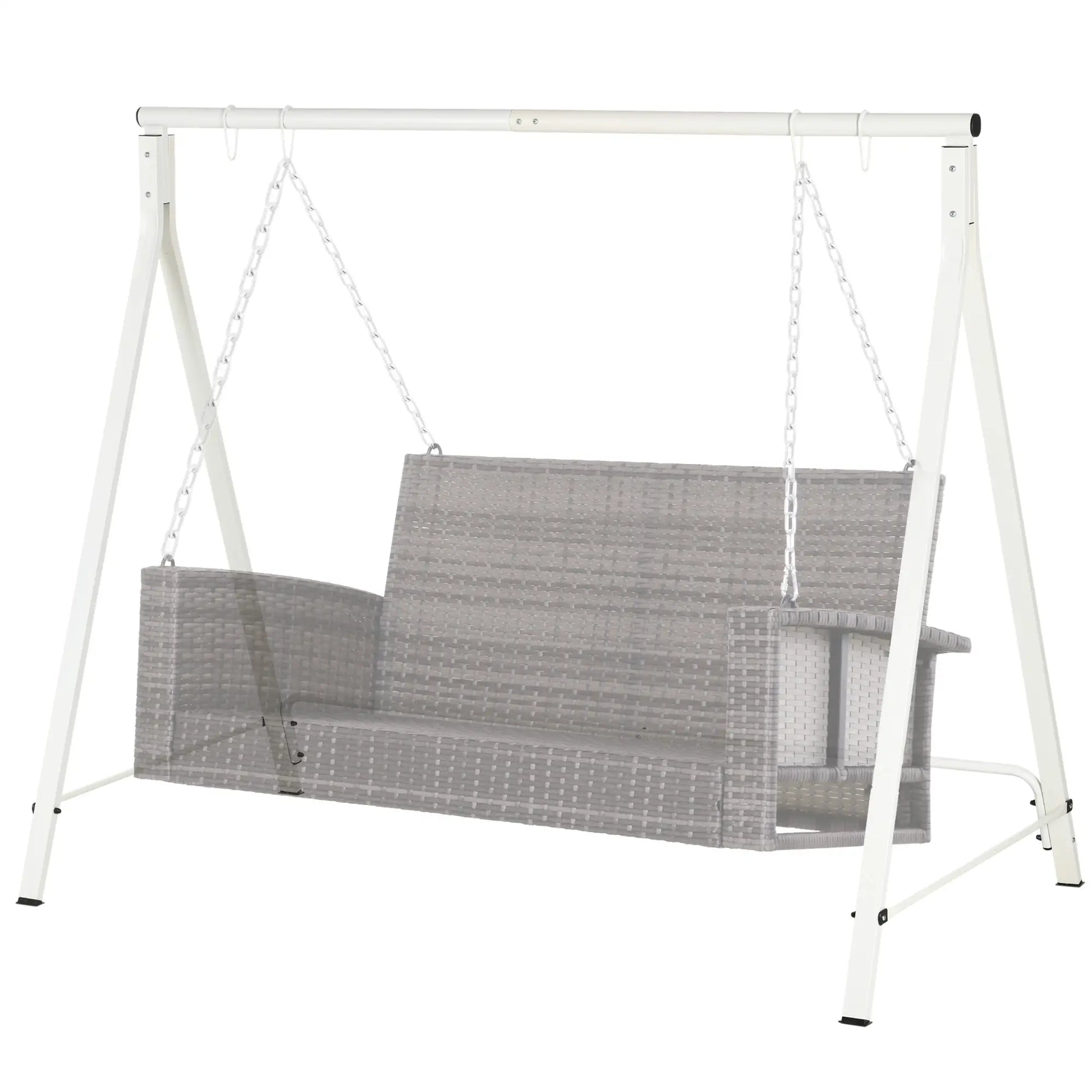 Metal Swing Stand, Hanging Chair Frame, 528 LBS, Backyard, Patio, Lawn, White Hammock Stands White at Gallery Canada
