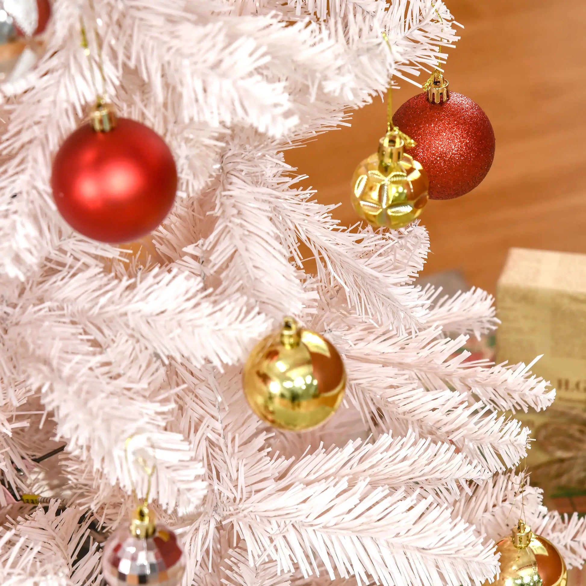 5ft Artificial Christmas Tree, Pine Realistic Branches, Auto Open, Pink White Pencil Christmas Trees at Gallery Canada