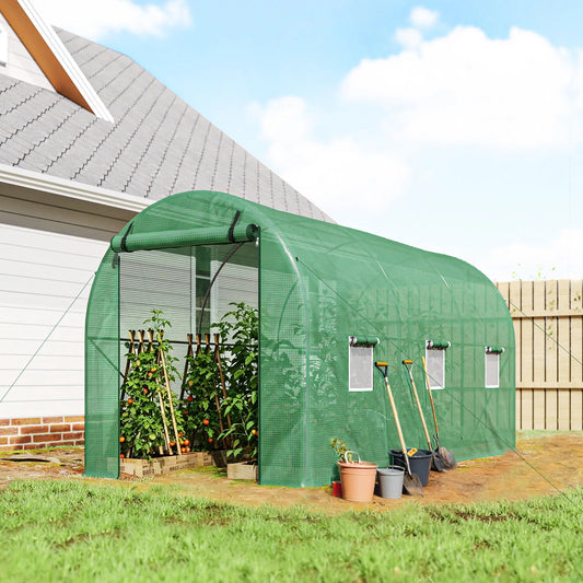 13' x 6' x 6' Walk-In Greenhouse, PE Cover, Green Walk In Greenhouses Green at Gallery Canada