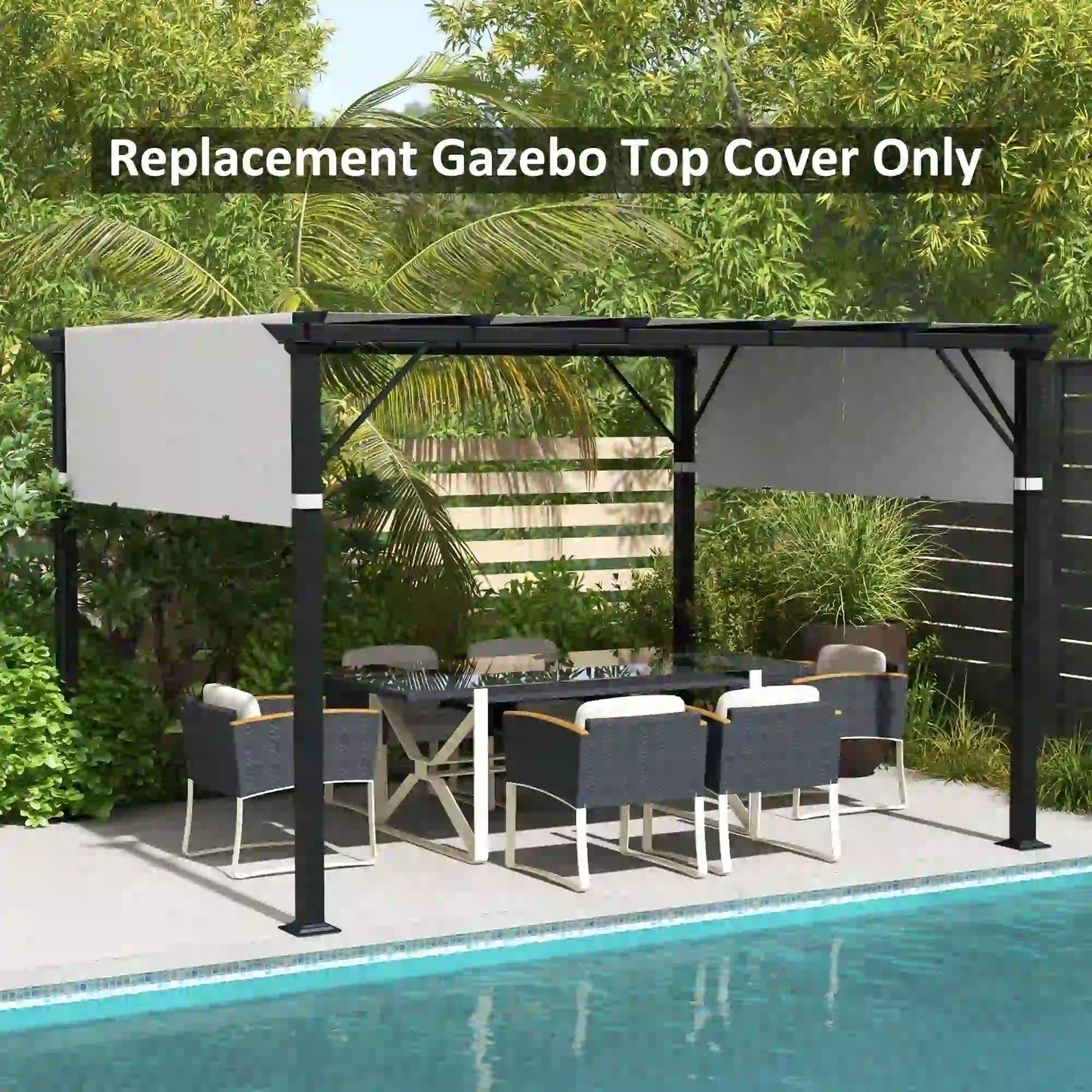 2 Pcs UV Protection Pergola Canopy, 10' x 10', Light Grey Gazebo Canopy Replacement at Gallery Canada