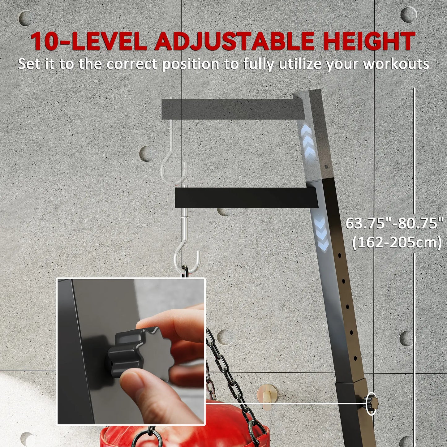 Foldable Punch Bag Stand, Adjustable Height, Freestanding, Stand Only Punching Bag Hangers at Gallery Canada