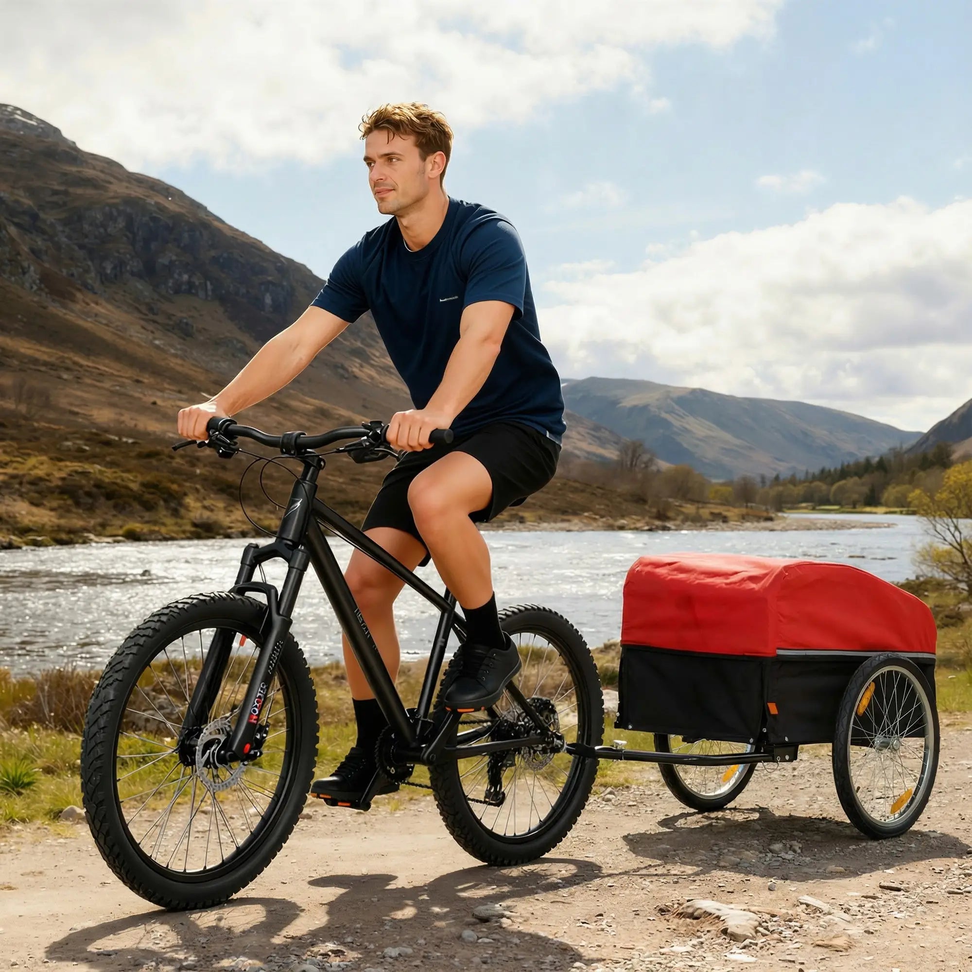 Bike Trailer, Cargo Trailer with 45 Gal Storage Box, 20