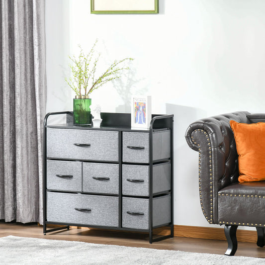 7-Bin Dresser Storage Tower Cabinet Organizer Unit, Easy Pull Fabric Bins with Metal Frame for Bedroom - Gallery Canada
