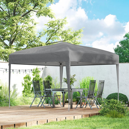 10 x 10ft Folding Pop Up Tent, Outdoor Gazebo Canopy, Grey Pop Up Canopies at Gallery Canada