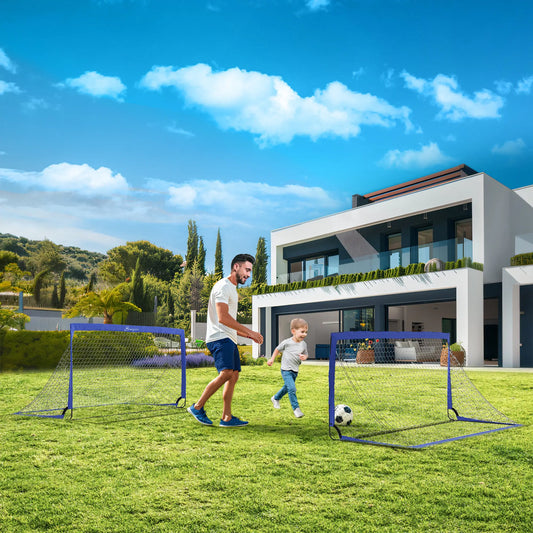 6' x 3' Soccer Nets, Portable Goal with Carry Bag Football Blue at Gallery Canada