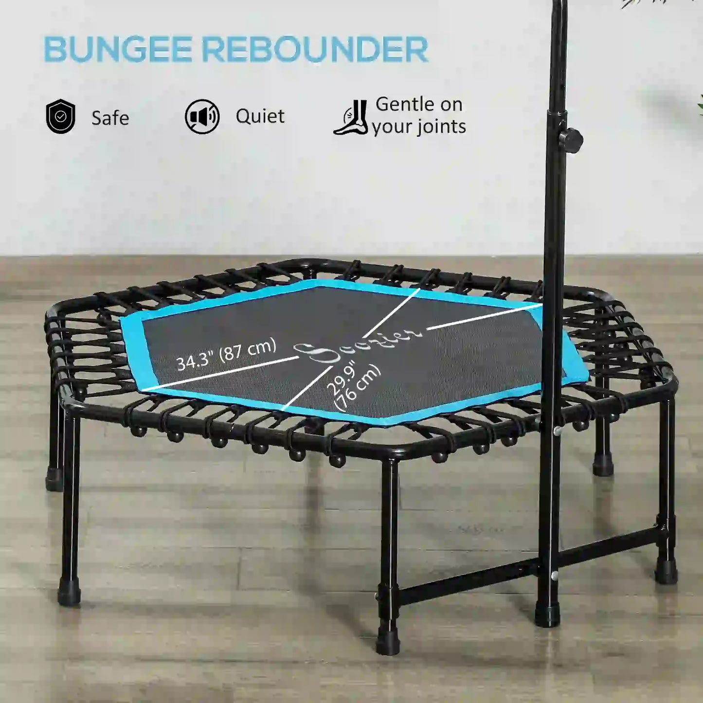 45" Rebounder Trampoline for Adults, Adjustable Handle, Blue Trampolines at Gallery Canada
