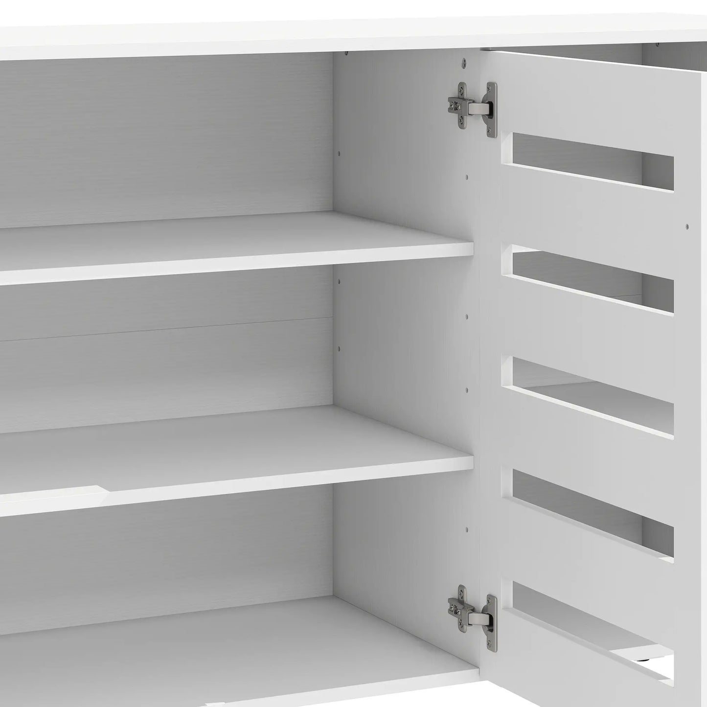 3-Door Shoe Cabinet, 3-Tier Adjustable Shelves For 15 Pairs, White