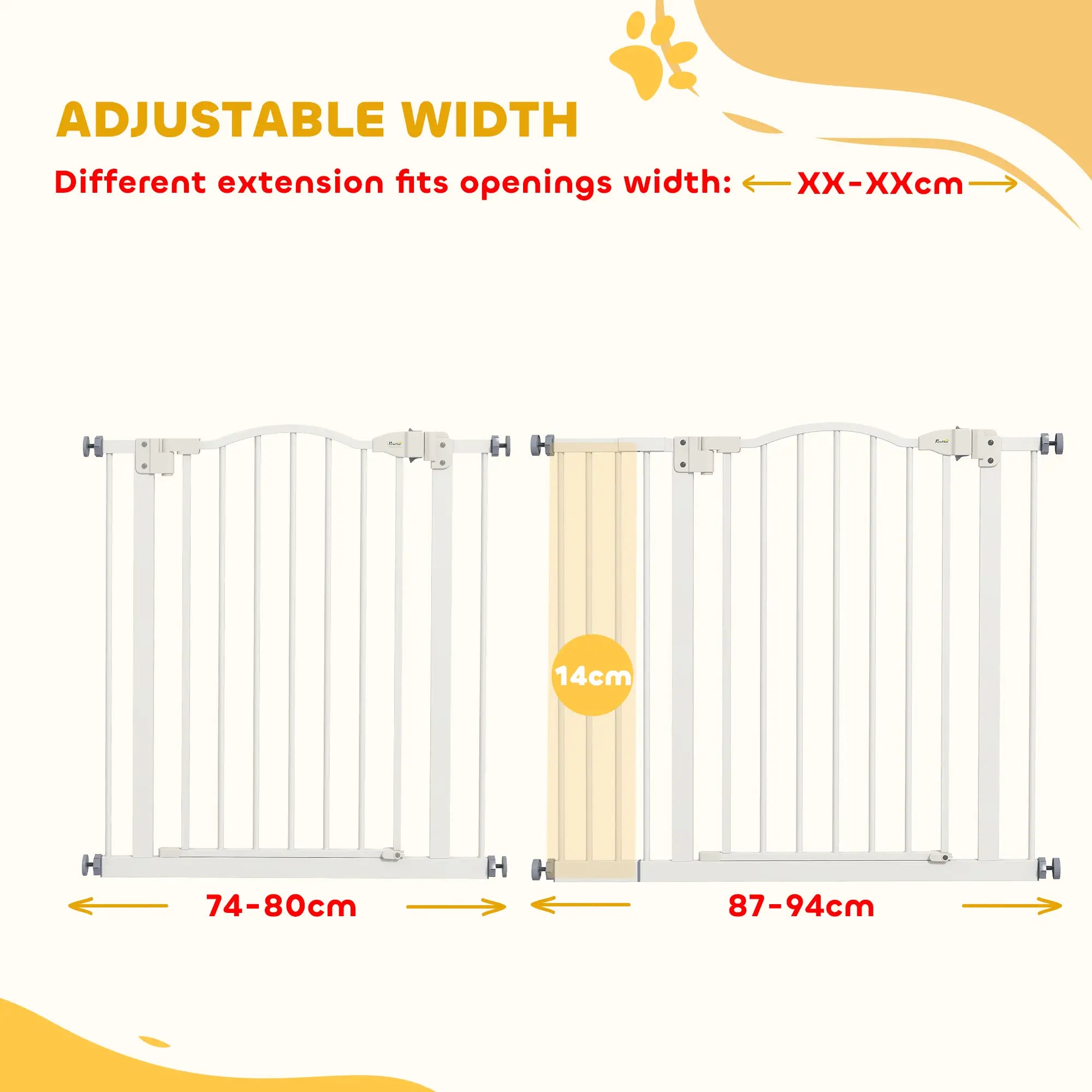 Extra Tall Dog Gate With Door, Pressure Fit, Auto Close, 29