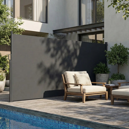 Retractable Side Awning, 165" x 73", Water-Resistant, UV 50+, Dark Grey Side Awnings at Gallery Canada