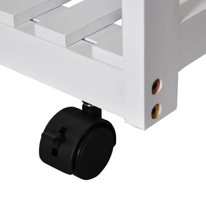 3 Piece Kitchen Cart Set, Drop Leaf Table, 2 Stools, Rolling Wheels, Wood, White Kitchen Islands & Kitchen Carts at Gallery Canada