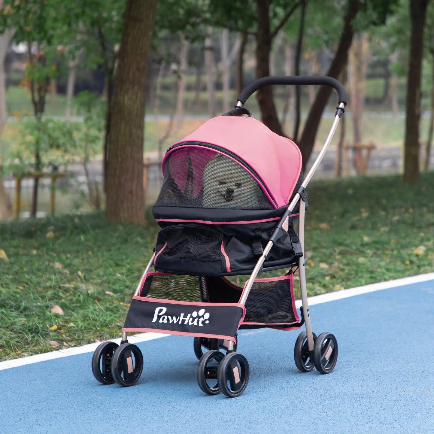 4 Wheels Pet Stroller, Folding Carrier, Small Dogs, Pink Dog Bike Trailers & Strollers at Gallery Canada