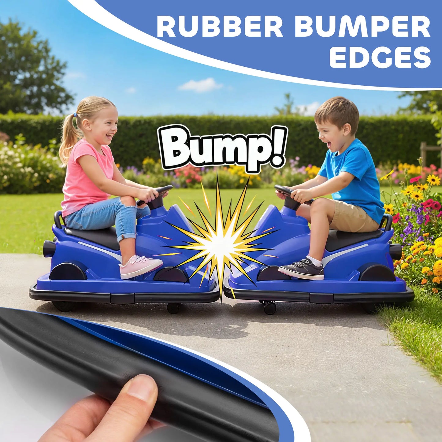 6V Bumper Car for Kids, 360 Degree Spin, Dual Motors, Music, Blue Electric Toy Cars at Gallery Canada