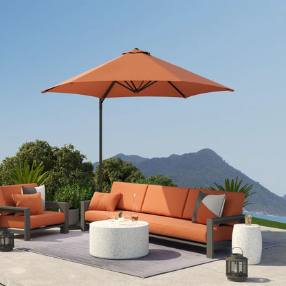 8.5FT Offset Patio Umbrella, 360° Rotation, Orange Offset Cantilever Umbrellas at Gallery Canada