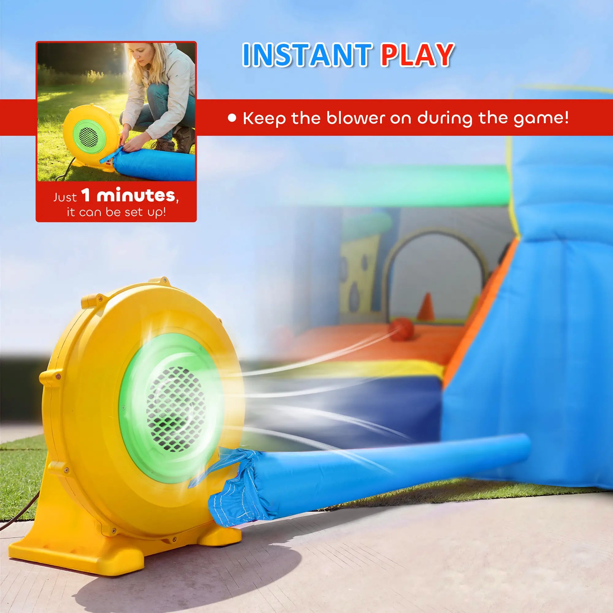 Inflatable Bounce House With Slide, Pool, Ball Pit, 12' x 12' Inflatables at Gallery Canada