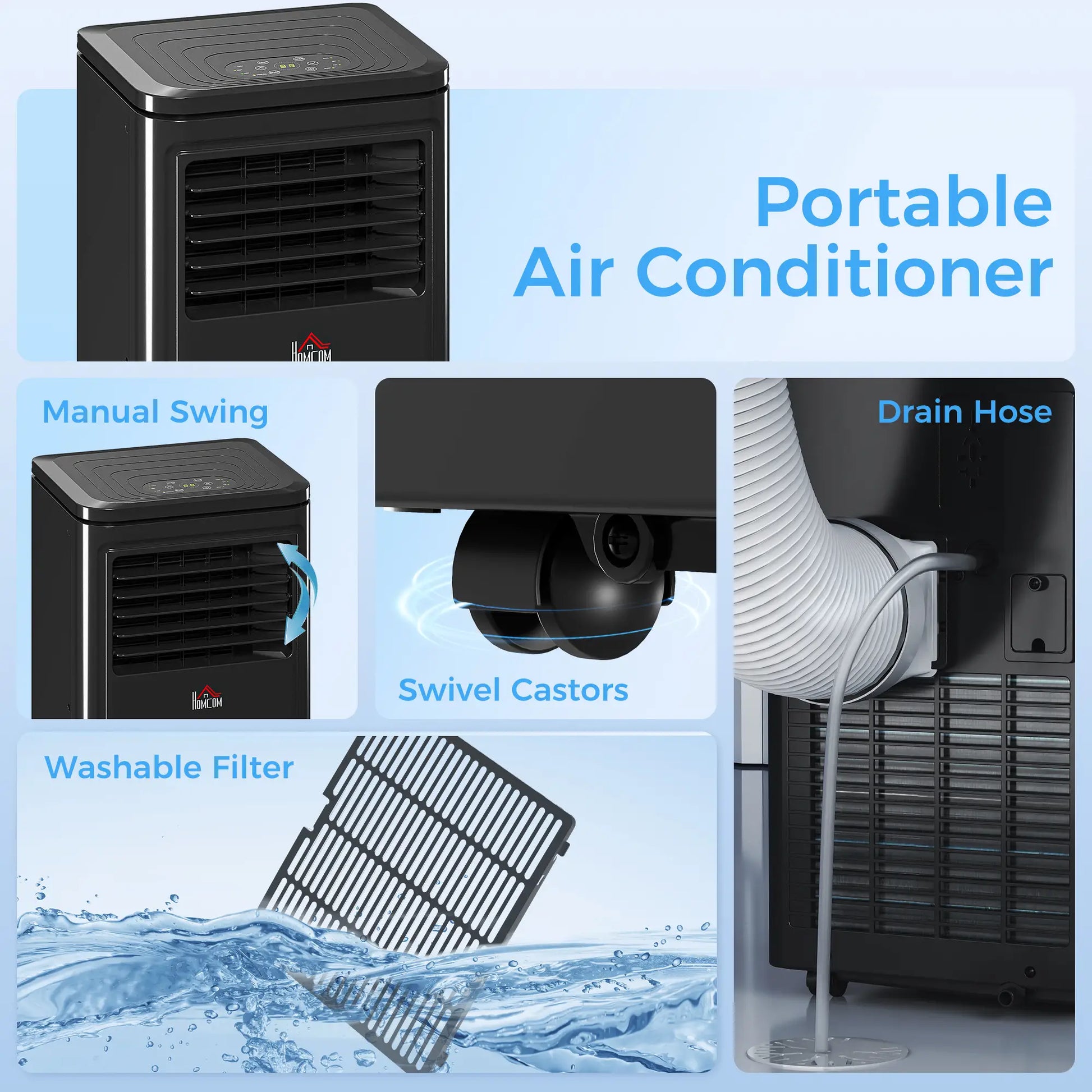 8000 BTU Portable AC, Dehumidifier, Remote, 24H Timer, Black Air Conditioner at Gallery Canada