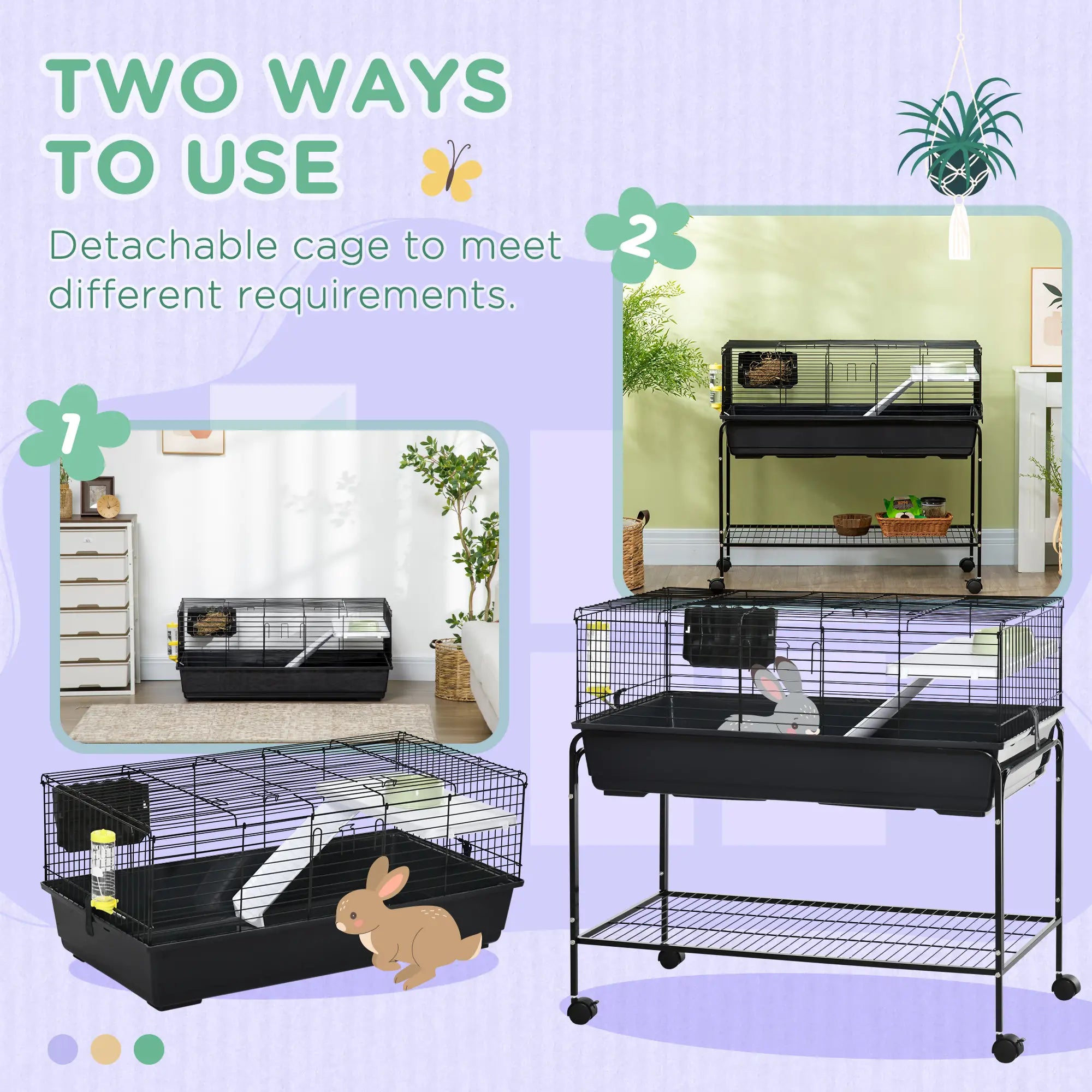Small Animal Cage, Rolling Rabbit Hutch, Deluxe Pet Habitat Houses & Habitats at Gallery Canada