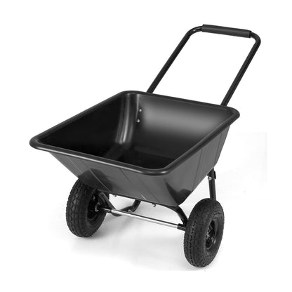 Dual-Wheel Garden Utility Cart With Pneumatic Tires, Black Garden Carts Black at Gallery Canada