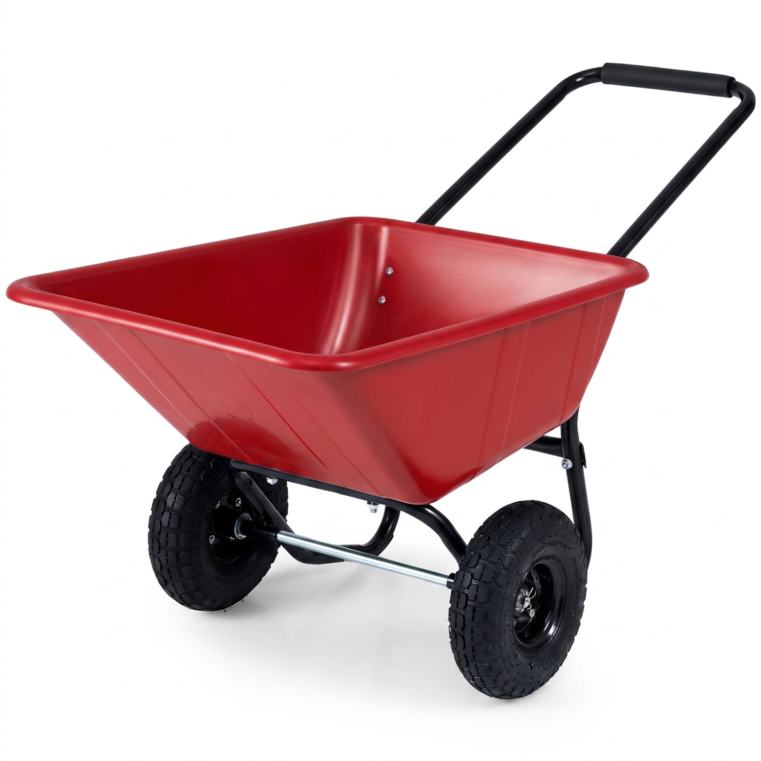 Dual-Wheel Wheelbarrow Cart, Pneumatic Tires, Red Garden Carts Red at Gallery Canada
