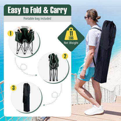 Duo Camping Chair Portable Oversized Loveseat with Armrests and Cup Holders, Green Beach & Lawn Chairs at Gallery Canada