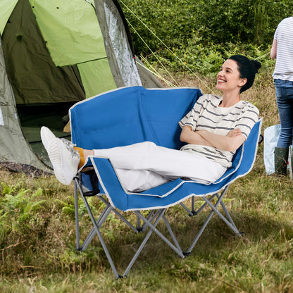 Oversized Loveseat Camping Chair, With Armrests And Cup Holders, Blue Beach & Lawn Chairs at Gallery Canada