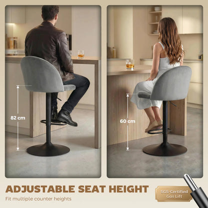 Swivel Counter Height Barstools Set of 2, Grey Bar Stools at Gallery Canada