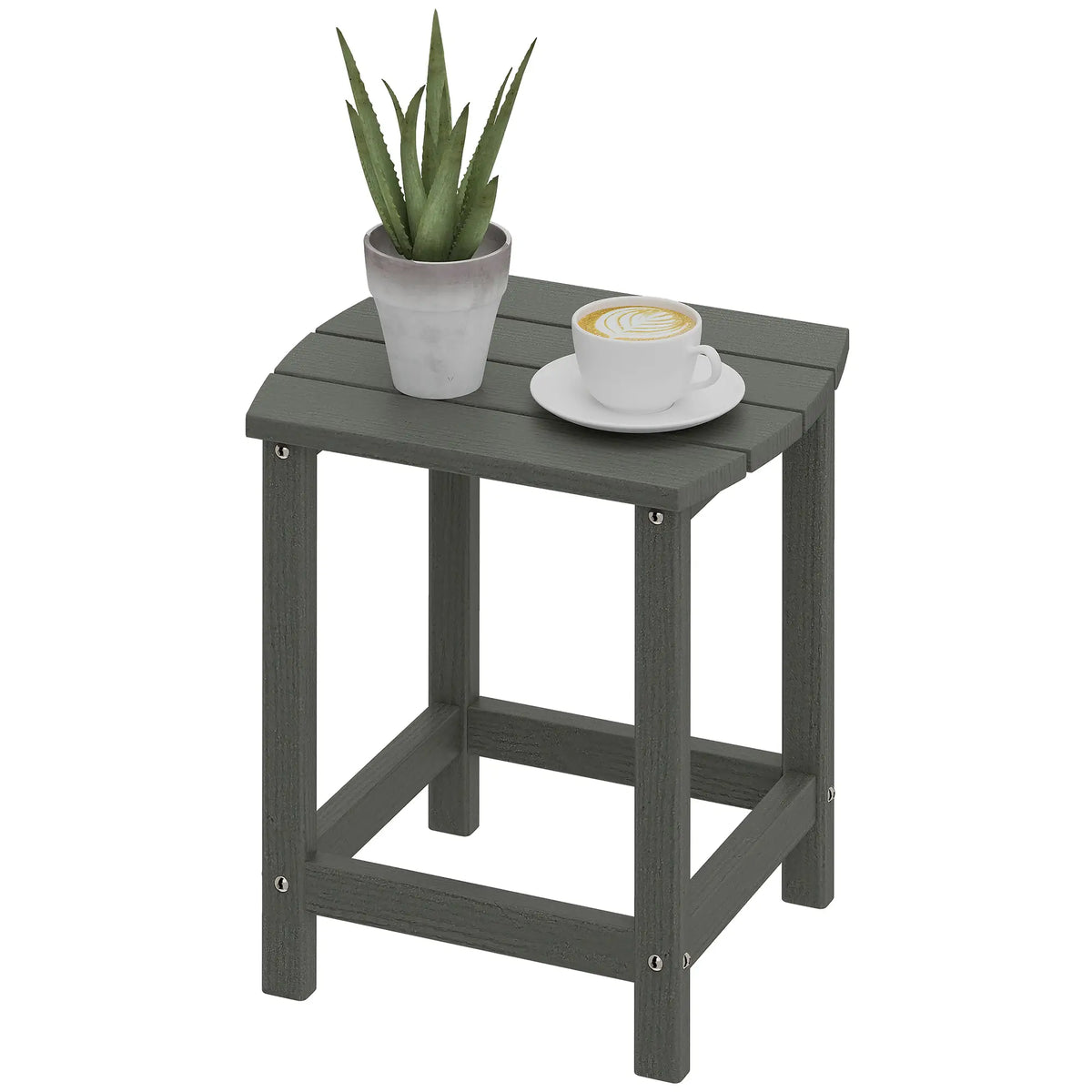 Outdoor Side Table, Patio End Table, Grey Patio Side Tables Grey at Gallery Canada