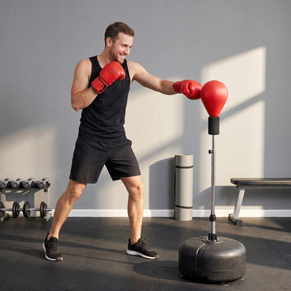 Adjustable Height Boxing Bag Set, 6 Suction Cups, Boxing Gloves, Exercise Training Strength Training Equipment at Gallery Canada