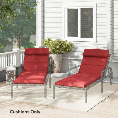 Patio Chaise Lounge Chair Cushions, Set Of 2, Wine Red Patio Chair Cushions at Gallery Canada