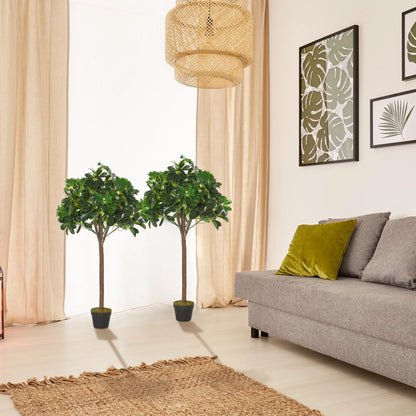 4FT Artificial Laurel Tree Set, Lifelike Fake Plant, Green Artificial Trees at Gallery Canada