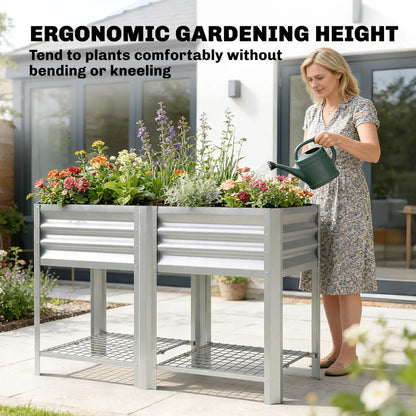 Raised Garden Bed With Legs, 31.5", Silver Elevated Garden Beds at Gallery Canada