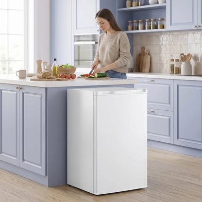 3.2 Cu Ft Mini Fridge, Chiller Box, Compact Refrigerator, White
