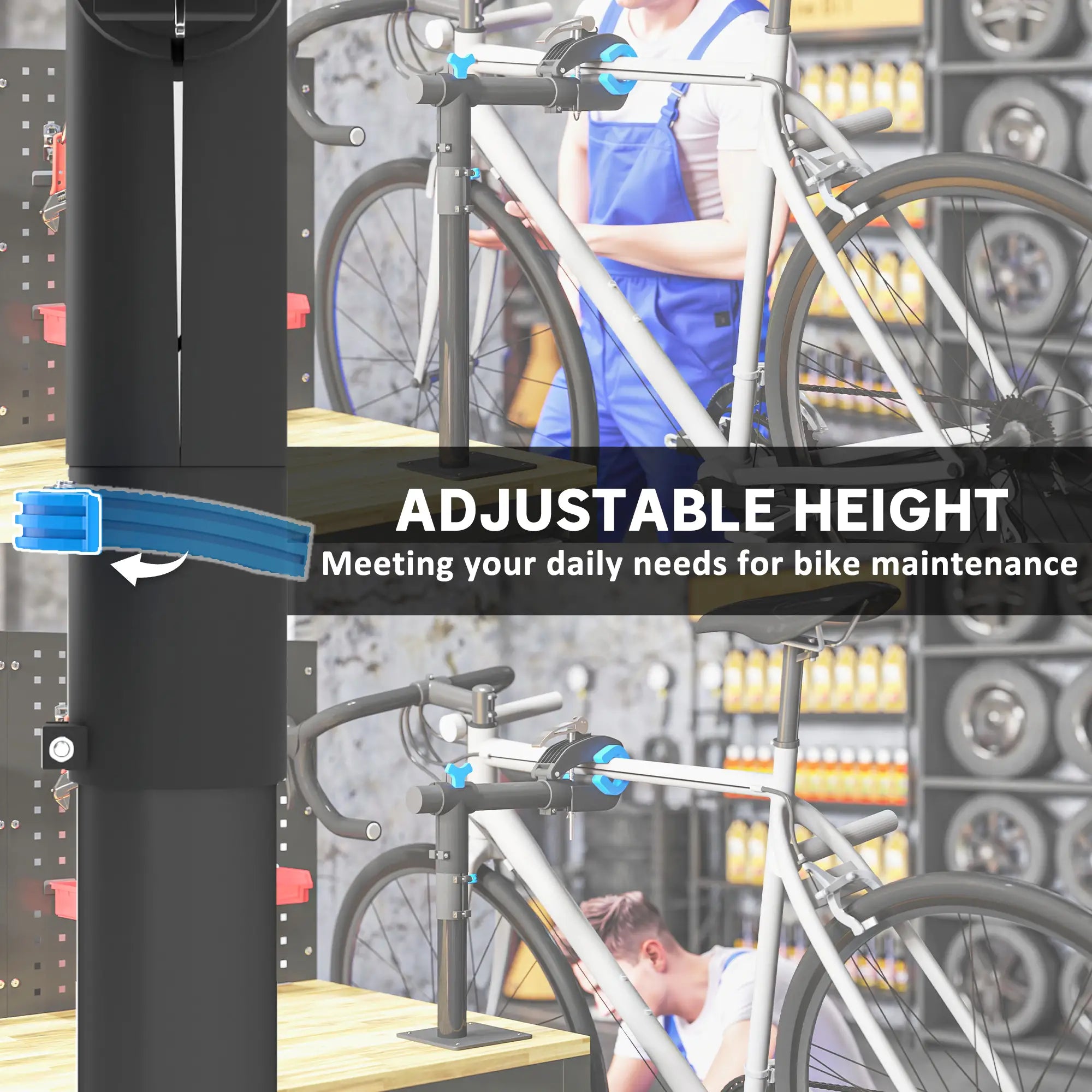 Bicycle Repair Stand, Wall Mount Rack with Adjustable Clamp Bike Repair Stands at Gallery Canada