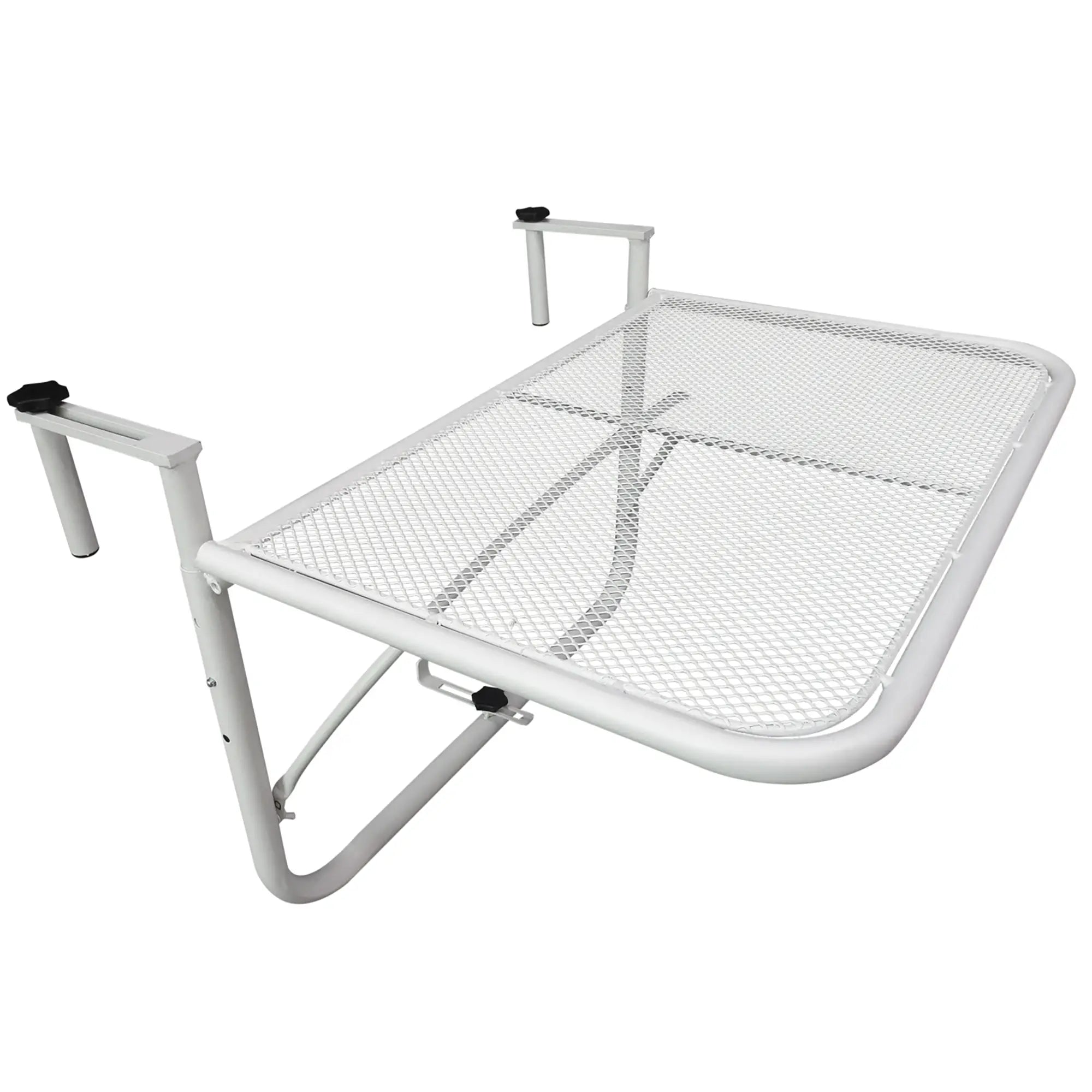Adjustable Balcony Hanging Table, Metal Wall Desk, Outdoor Flower Stand, White Balcony Table Hanging at Gallery Canada