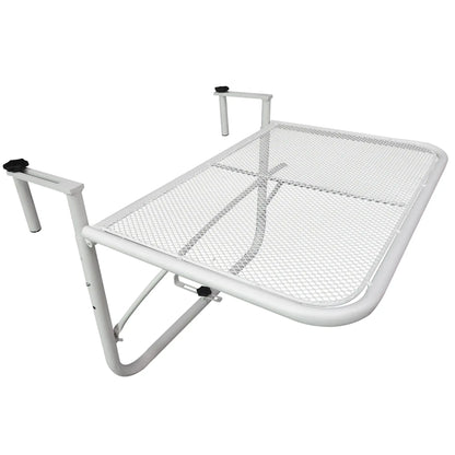 Adjustable Balcony Hanging Table, Metal Wall Desk, Outdoor Flower Stand, White Balcony Table Hanging at Gallery Canada