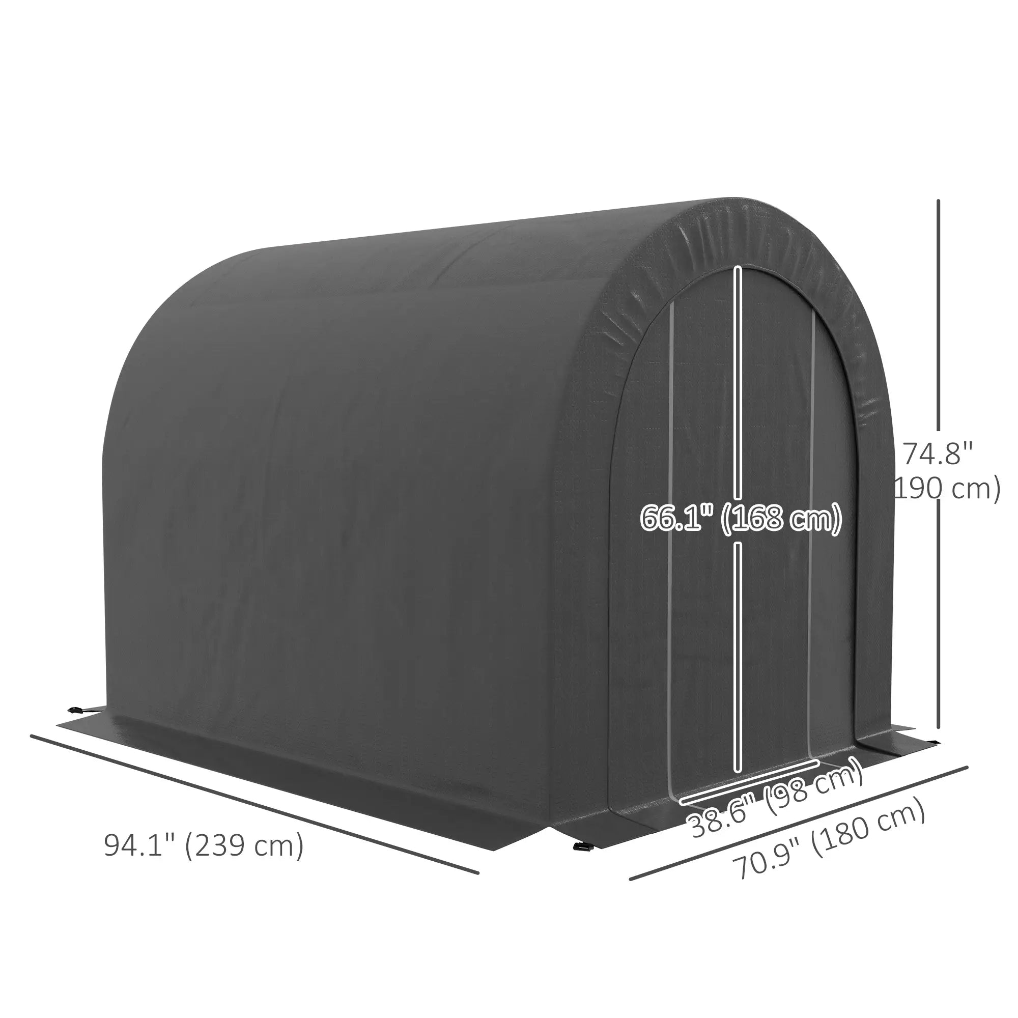 6' x 8' Outdoor Storage Shed, Heavy Duty Galvanized Steel, Dark Grey Sheds at Gallery Canada