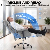 Big and Tall Office Chair, Heavy Duty Executive Desk Chair, Grey