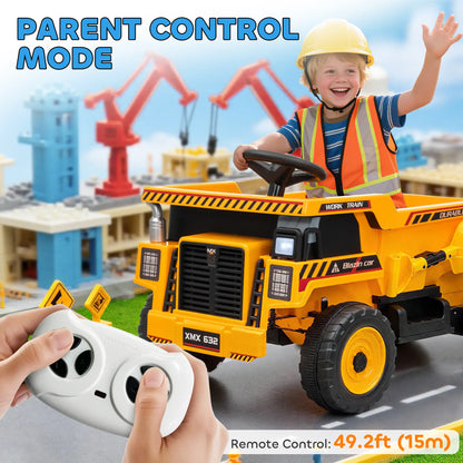 Kids Electric Car, Ride On Dump Truck, 12V, Yellow Toy Excavators at Gallery Canada