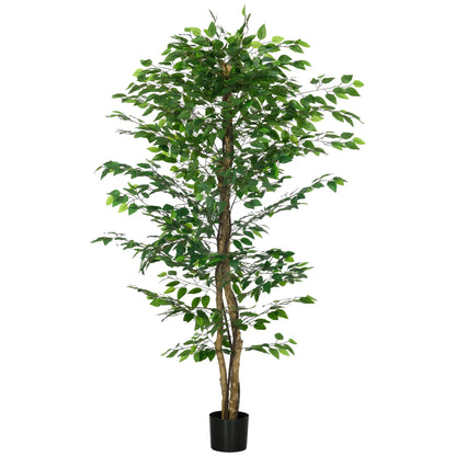 6ft Artificial Ficus Tree, Indoor Fake Plant with Pot Artificial Trees Green at Gallery Canada