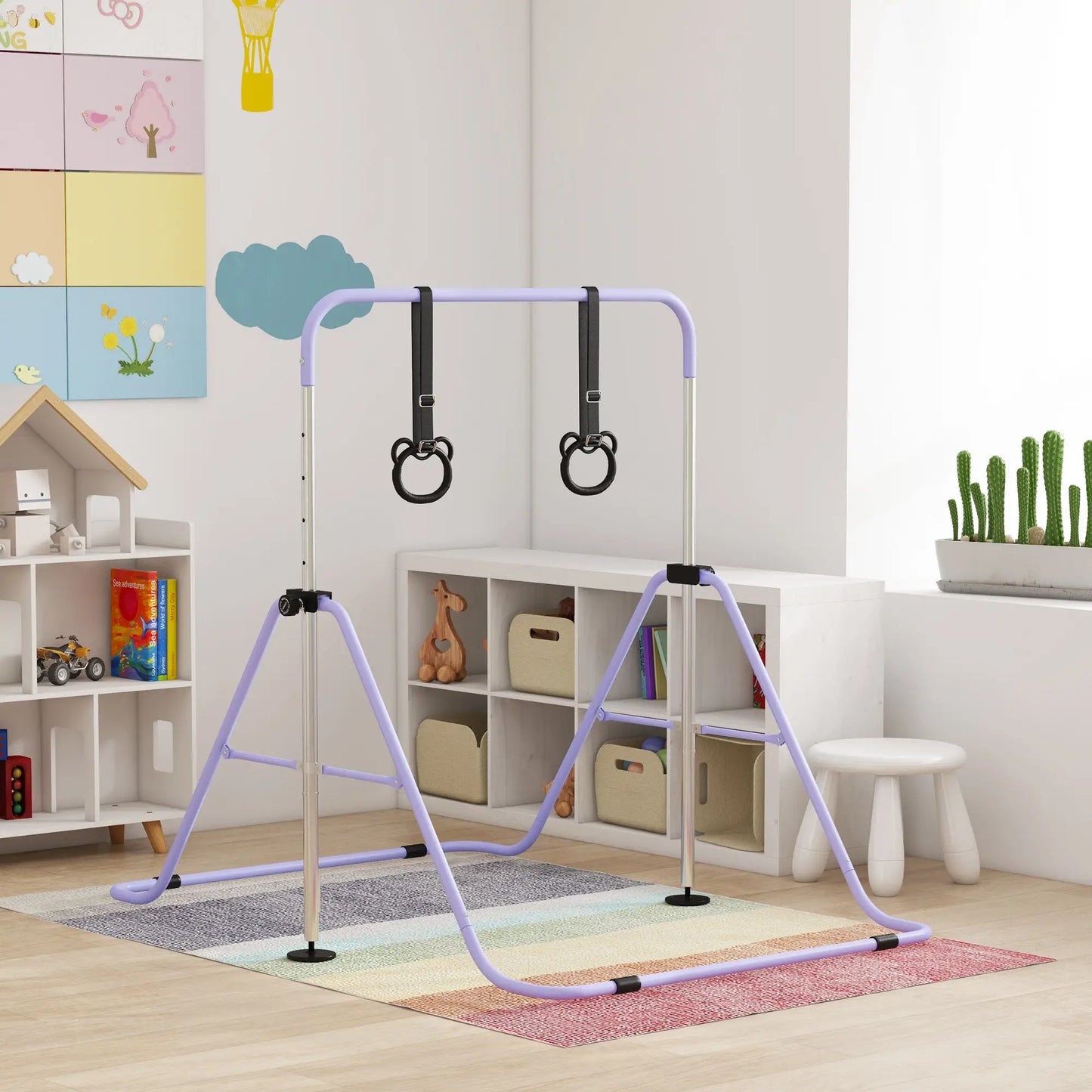 Kids Gymnastics Bar, Adjustable Height, Non-Slip Rings, Purple Kids Gym & Playmats at Gallery Canada
