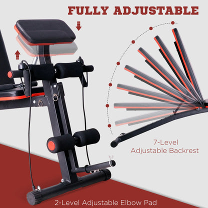 Foldable Adjustable Dumbbell Press Bench, Weight Training Gym Chair, Black & Red Weight Benches at Gallery Canada